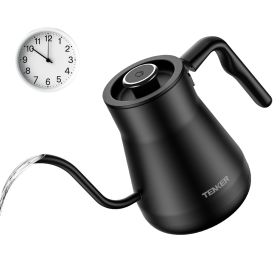 Gooseneck Electric Kettle With Temperature Control For Pour Over Coffee & Tea, Quick Heating, Hot Water Boiler, 1200W,Banned Platforms Amazon Tem (Option: Black)